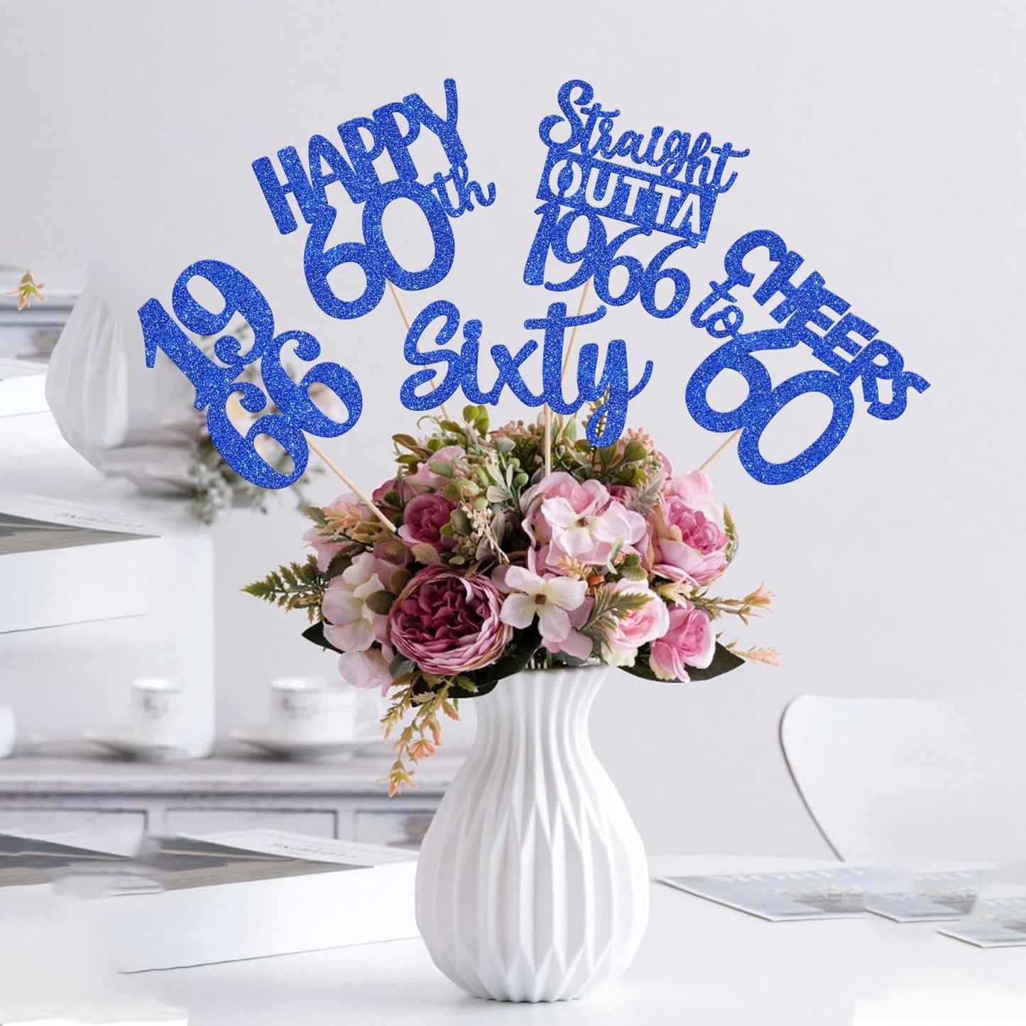 15 PCS 50th Birthday Centerpiece Sticks Fifty Happy 50th Straight Outta 1976 Table Flower Centerpieces Sticks Cheers to 50 Floral Decorations for 50th Birthday Party Centerpieces Supplies Black