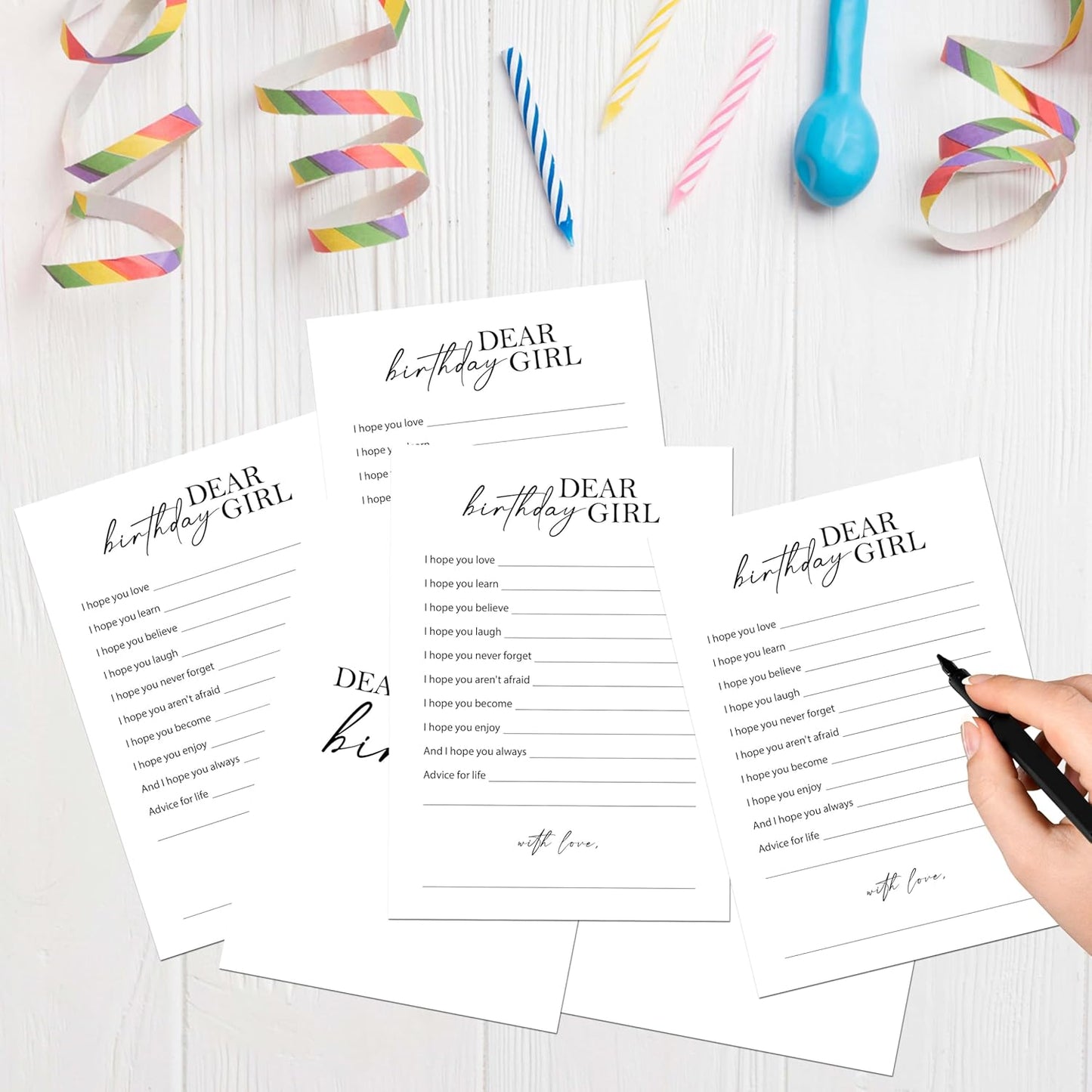 Birthday Party Games Card for Adults, 30 Pcs Ice Breaker Game Cards for Girl Bday Celebrations Decorations Supplies Favors - B01
