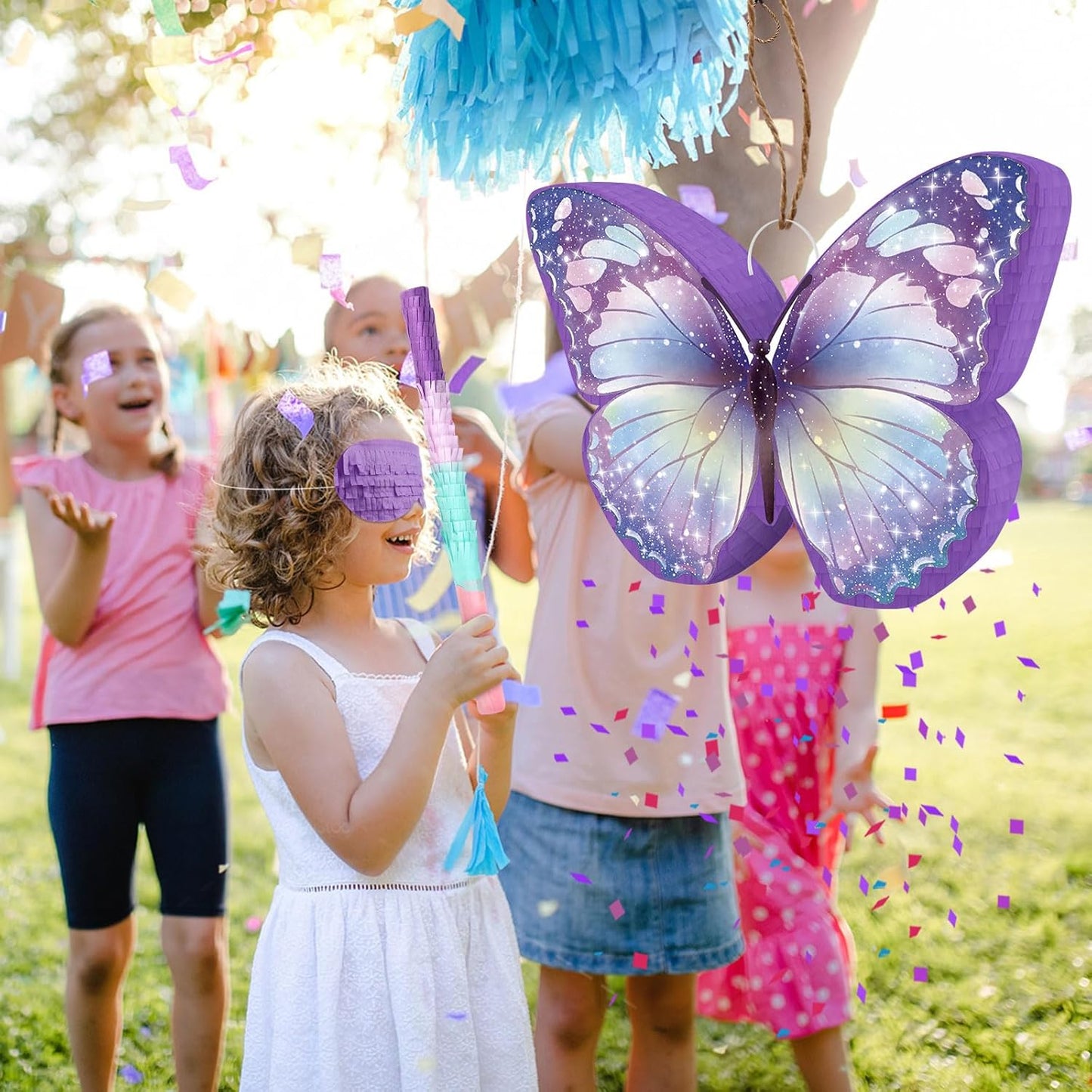 Hooqict Mexican Pinata with Blindfold and Bat Stick Party Pinata for Fiesta Carnival Cinco de Mayo Decorations Kids Adults Mexican Party Games Birthday Party Supplies