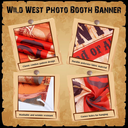 Funrous Wanted Poster Photo Prop Western Photo Booth Prop Large Selfie Frame Poster Fabric Banner Backdrop Wanted Sign for Cowgirl Cowboy Party Decoration Rustic Birthday Party Supplies (Pink)