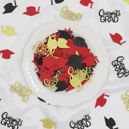 200PC Gold Graduation Confetti Class of 2026 Congrats Grad Confetti for Table Grad Cap Scatters for Graduation party decorations 2026