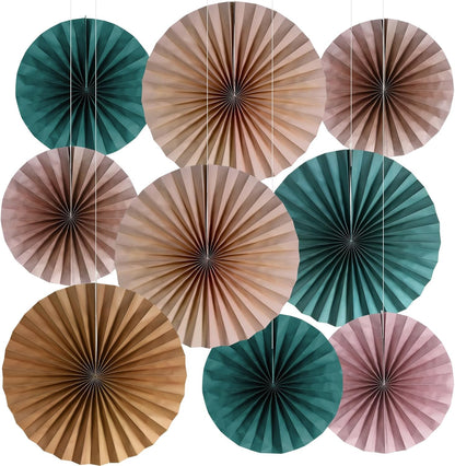Kosiz 18 Pcs Pastel Rainbow Party Decorations Pastel Paper Fans 3D Floral Tissue Pom Poms Pink Hanging Paper Flowers Garland Classroom Home Wall Decor Birthday Baby Shower Bridal Wedding Supplies