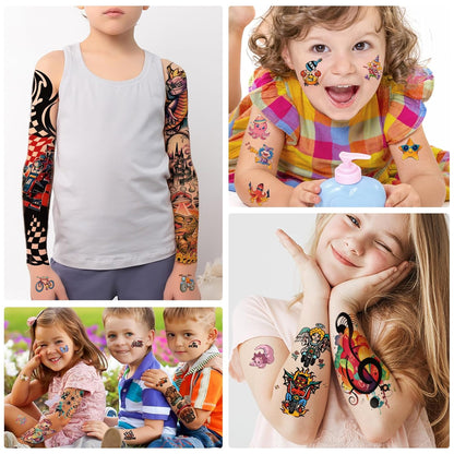 252+ PCS Glow Unicorn Princess Temporary Tattoo for Kids, 36 Sheets Rainbow Castle Candy Star Prince Fake Tattoos Sticker for Girls Boys, Luminous Birthday Magic Fairy Theme Party Favors Decoration