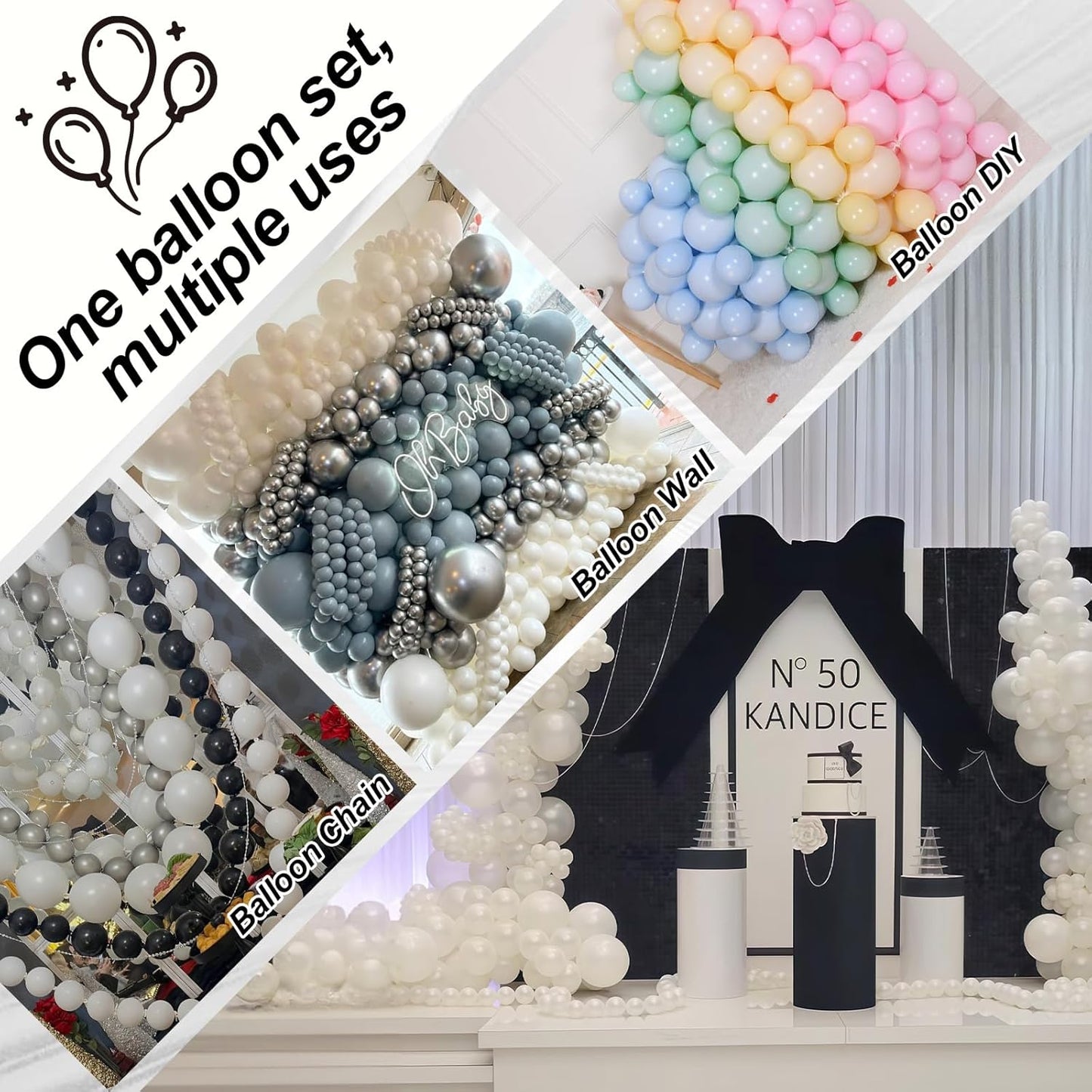 Gold Quick Link Balloons, 60PCS Linking for Balloon Wall Arch Chains, 6inch Linkable for Wedding Birthday Baby Shower Engagement Graduation Party Decorations