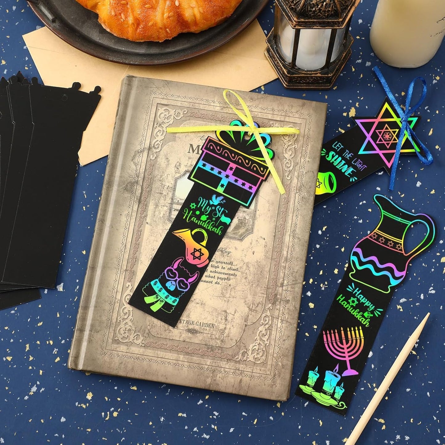 JUNEBRUSHS 30Pcs Ocean Crafts, Rainbow Magic Ocean Animals Scratch Bookmarks Under The Sea Party Favors Games for Activities Summer Arts and Crafts