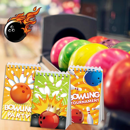 24 Pcs Bowling Mini Notepads Sports Party Favors Goodie Bag Stuffers Notepads Spiral Mini Notebooks for Teens Teacher Classroom Reward