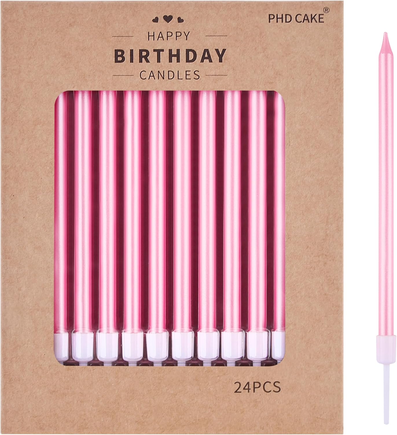 PHD CAKE Champagne Gold Long Thin Metallic Birthday Candles, Cake Candles, Birthday Parties, Wedding Decorations, Party Candles
