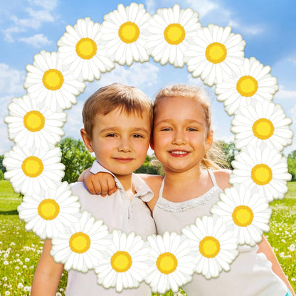Spring Daisy Photo Booth Props Daisy Birthday Party Decorations 26 Inch Large Flower Selfie Frame Spring Floral Photo Booth Frame Summer Selfie Props Accessories for Birthday Baby Shower Party Supplie
