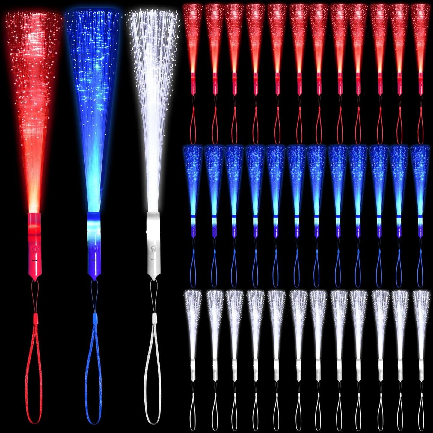 36 Pack Yellow Fiber Optic Glow Stick Wands Bulk with 3 Flashing Models for Valentine's Day St Patrick's Day Easter 4th of July Halloween Party Favors Bachelorette Concerts Clubs