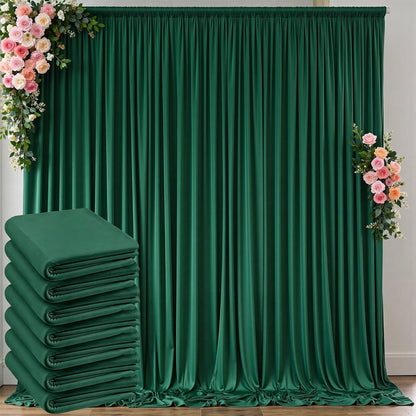 10 ft x 10 ft Wrinkle Free White Backdrop Curtains for Wedding Parties, Polyester Photography Backdrop Drapes for Birthday Parties Stage Backdrop Stand, 2 Panels 5x10FT Background Curtains