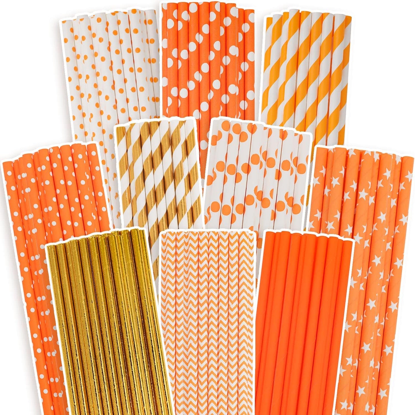 Pink Paper Straws 150pcs Disposable Straws Bulk (10 Pattern) qiqee