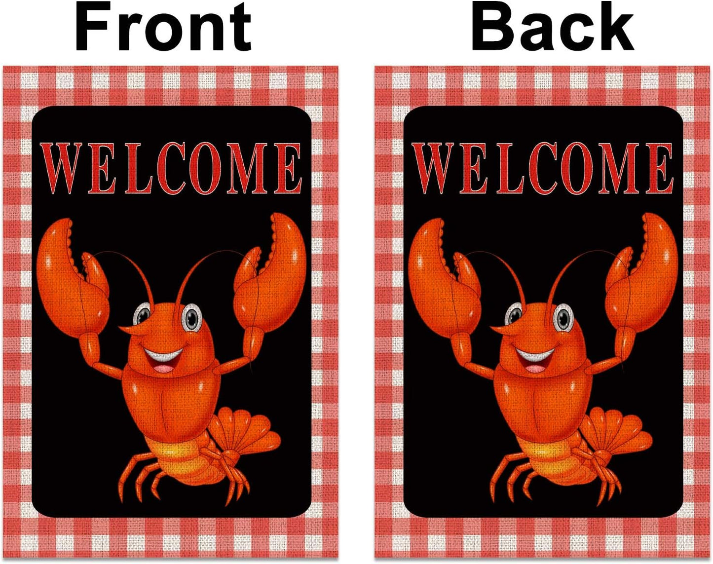 Sunwer Crawfish Garden Flag 12.5×18'' Seafood Boil Welcome Sign Crawfish Boil Party Decoration Outdoor Outside Yard Lawn for Home