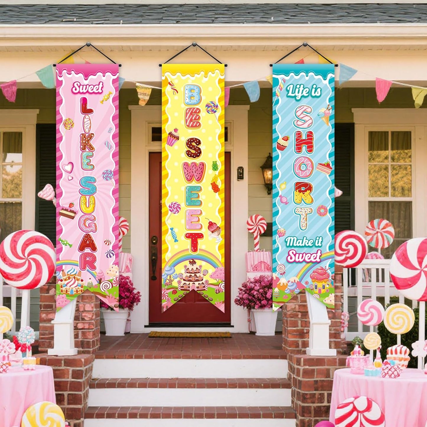 Chiisong 3 Pcs Neon Banner Party Decorations Let's Glow Banner Glow in the Dark Porch Sign Welcome Birthday Porch Sign for Neon Birthday Party Supplies Club Halloween Classroom Decorations