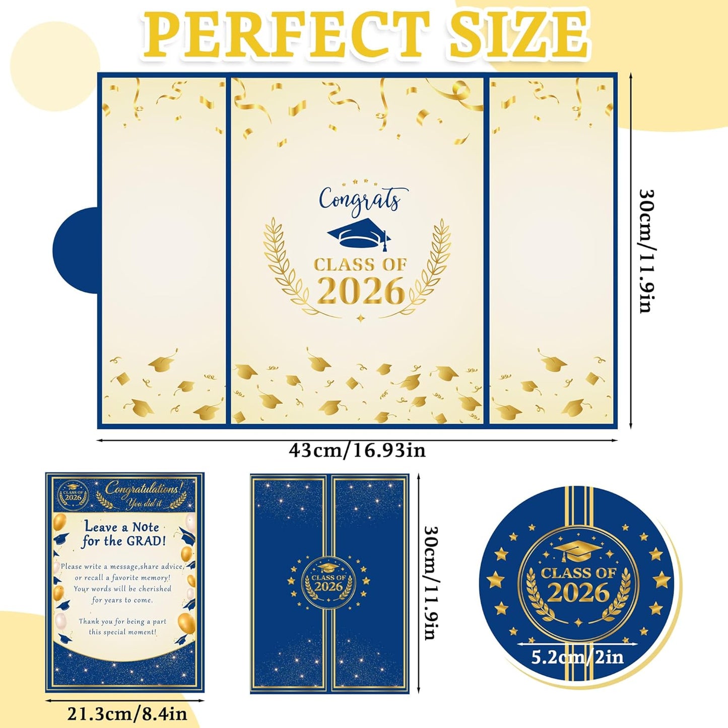 Graduation Decorations 2026 - Graduation Guest Book for Class of 2026, Signature Board Sign for High School & College Graduation Party Decor