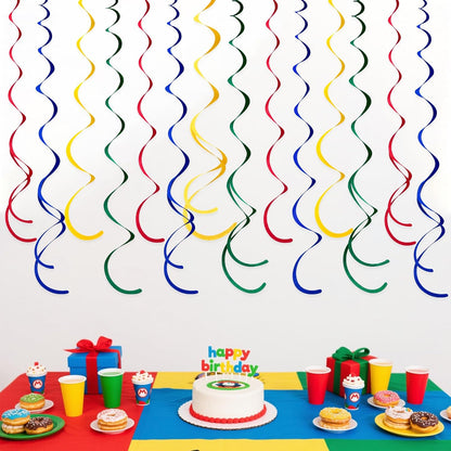 36 Pcs Blue Hanging Swirl Decorations Ombre Royal Blue White Felt Swirl Streamer Spiral Ceiling Garland for Birthday Wedding Baby Shower Graduation Under The Sea Nautical Ahoy Achor Party Supplies