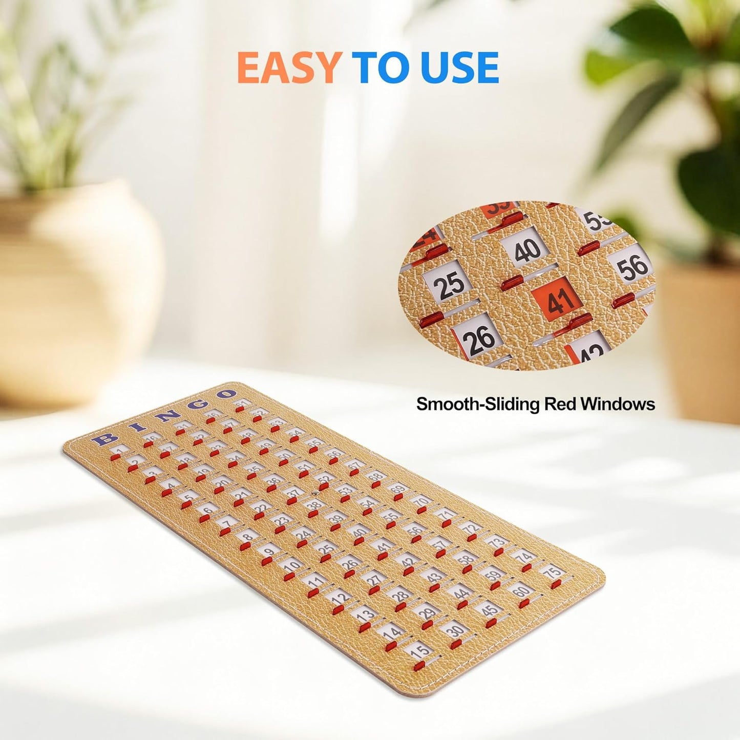 GSE Games & Sports Expert Finger-Tip Bingo Master Board with Sliding Windows, Bingo Cardboard Calling Card