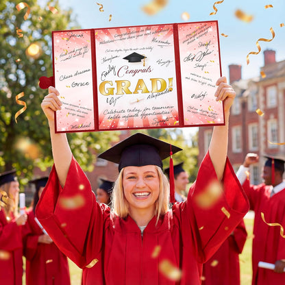 JOYIN 2026 Graduation Guest book Alternative, 12" Blue & Gold Graduation Party Decorations Signature Congrats, Class of 2026 Grad Card for High School College Grad Gift, Party Guest Signing Cardboard