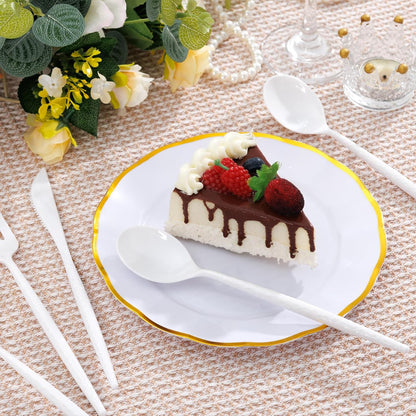 Supernal 360pcs Silver Plastic Cutlery,Elegant Plastic Silverware,Silver Hammed Silverware,Disposable Flatware,Include 120 Forks,120 Knvies,120 Spoons,Perfect for Birthday,Party,Wedding