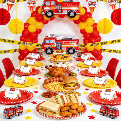Construction Table Place Cards 50pcs Dump Truck Tent Cards Digger Excavator Food Labels Car Blank Name Card for Birthday Baby Shower Construct Theme Party Table Setting Supplies