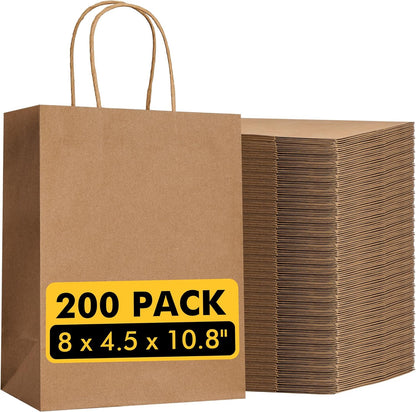 RACETOP 32 Pack Small Paper Gift Bags with Handles, 5.8"×3.2"×8.25" Kraft Paper Party Favor Bags Bulk for Kids Birthday, Baby Shower, Crafts, Wedding, Party Supplies (8 Colors)