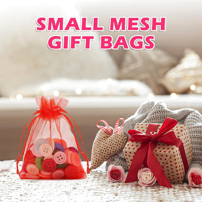 ANZNKU 50PCS White Organza Bags 3x4, Small Gift Bags Bulk for Sachet Jewelry Candy Treat, Mini Mesh Bag Drawstring for Wedding Bridal & Baby Shower, Party Favor Bag for Easter Mothers Day Birthday