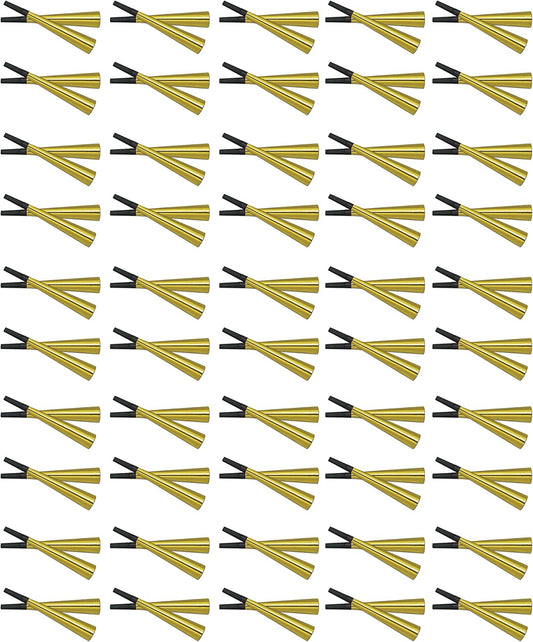 Beistle Gold Foil Horns, 100-Pack Metallic Noisemakers with Black Mouthpieces for New Year’s Eve Countdown Events, Birthdays, Weddings, Anniversaries and Festive Holiday Celebrations, 9"