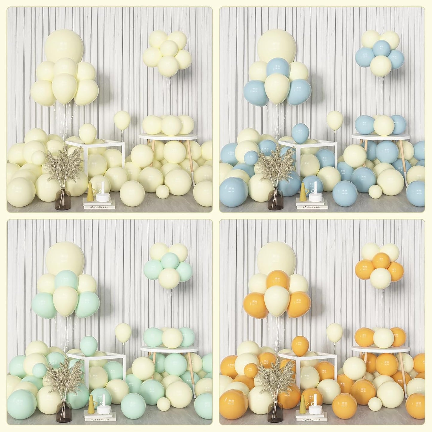 Amandir 153pcs White Sand Balloons Arch Garland Kit Different Sizes 18 12 10 5 Inch Cream Beige Sand White Latex Balloon for Birthday Boho Neutral Baby Shower Wedding Anniversary Party Decorations