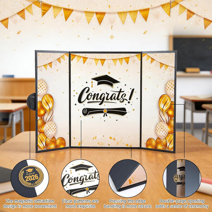 Graduation Signature Book, Black and Gold Graduation Guest Book 2026, Grad Party Decorations Class of 2026 Graduations Sign in Guest Books Favors Supplies, Signing Books for Graduations