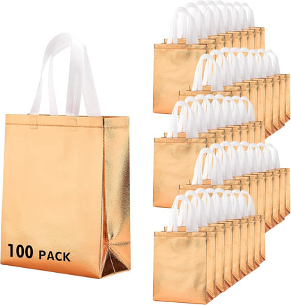 RACETOP 15 Pcs Iridescent Glossy Gift Bags Medium Size, 8x4x10 Inch Holographic Reusable Gift Bags with Handles, Ideal for Birthday, Wedding, Bachelorette, Party Favors, Holiday Goodie