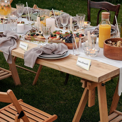 Place Cards Pack of 60 Premium Tent Name Place Cards for Table Setting with Gold Foil Border 2x3.5 inches - Perfect for Weddings, Banquets Dinner Parties and any other Events