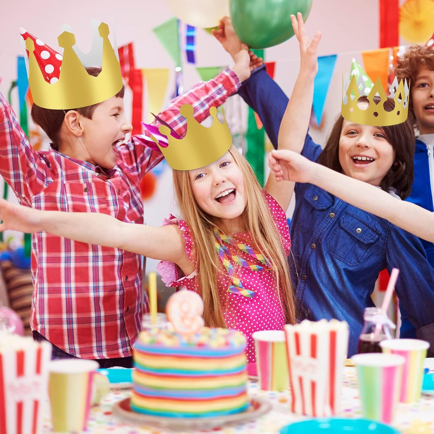 36 Pieces Paper Crowns Golden Party Crowns Princess Prince Crown Birthday Party King Hats for Adults