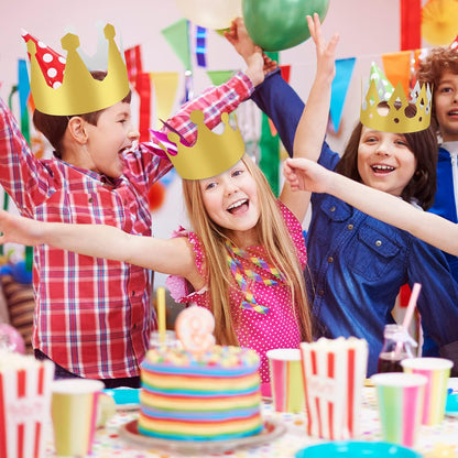 36 Pieces Paper Crowns Golden Party Crowns Princess Prince Crown Birthday Party King Hats for Adults