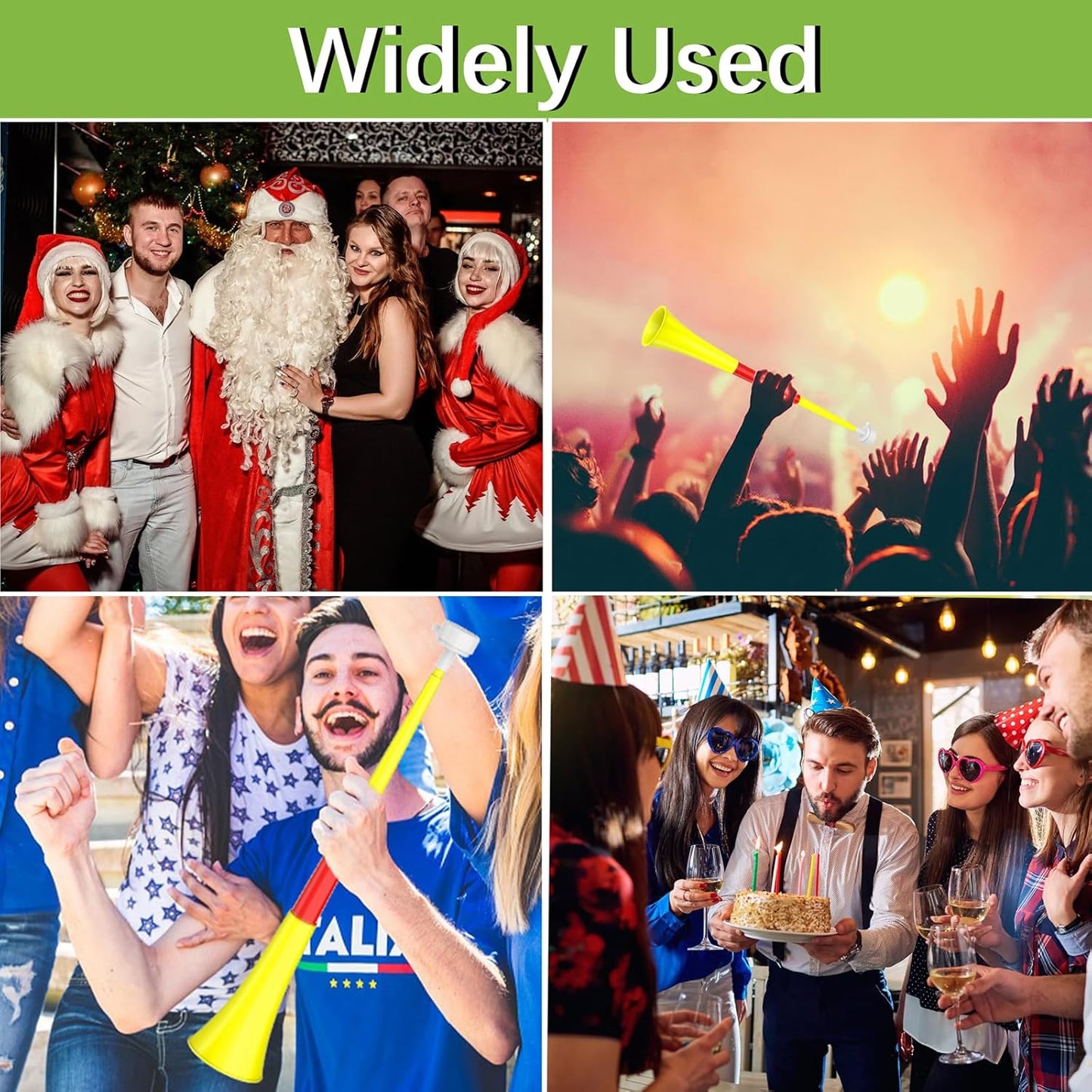 Collapsible Stadium Horn Noise Maker 24 Inch Vuvuzela Plastic Trumpet Horn Blow Horns Noisemakers for Sporting Events Graduation Games School Sports Party Supplies Favors Accessories