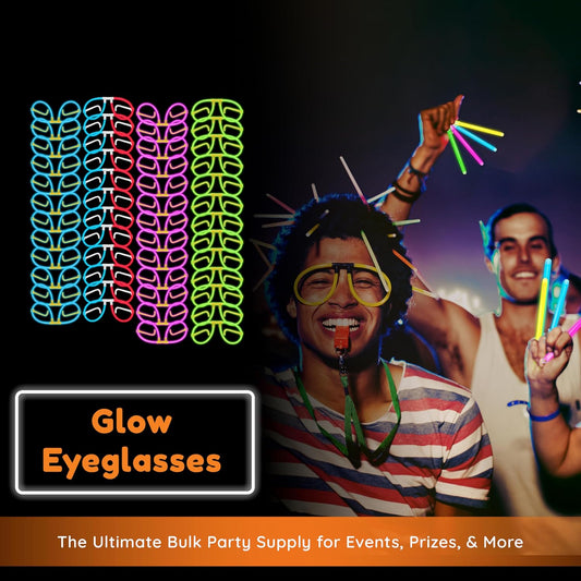 Glow Fever Glow In The Dark 20ct Bendable Glow Stick Glasses with Connectors - Glow Glasses Party Pack for Concert, Halloween & Birthday Party Party Favors - Multi