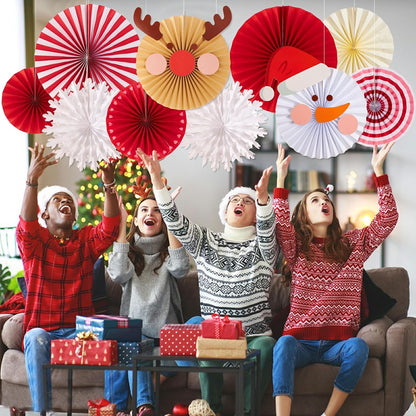 Easy Joy Paper Leaves Decorations for Wall Paper Fans Classroom Decoration Leaves Backdrop Decor Wall Decor,Set of 9