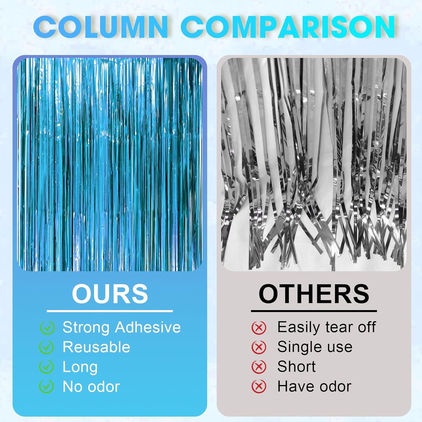 Voircoloria 3 Pack 3.3x8.2 Feet Gold Foil Fringe Backdrop Curtains, Tinsel Streamers, Fringe Backdrop for 2025 New Years Eve, Graduation, Birthday, Baby Shower, Gender Reveal, Disco Party - Colors A
