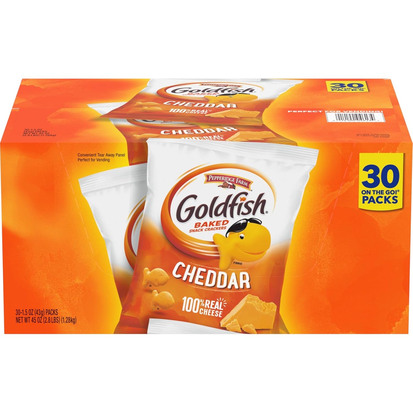 Goldfish Crackers Big Smiles Variety Pack with Cheddar, Colors, and Pretzels, Snack Packs, 30 Ct