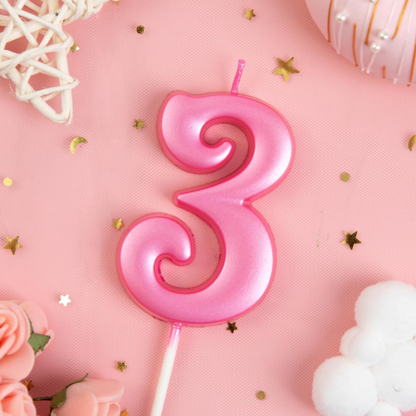 PHD CAKE 2.76 Inch Elegant Gold 1 Number Birthday Candles, Gold Number Candles, Cake Number Candles, Party Celebration