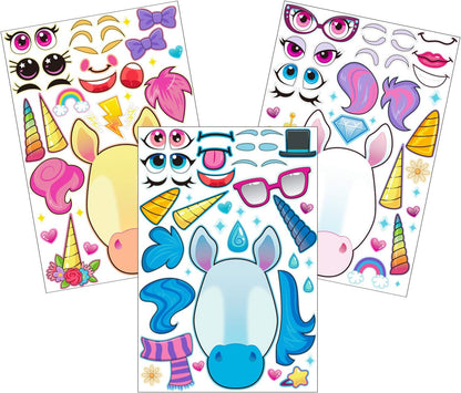 JOYIN 36 Sheets 9"x6" Make a face Stickers for Kids, Make Your Own Animal Stickers with Unicorn, Dinosaur, Sea and Safari Animals, Crafts Birthday Party Favors, Goodie Bags Classroom Activities