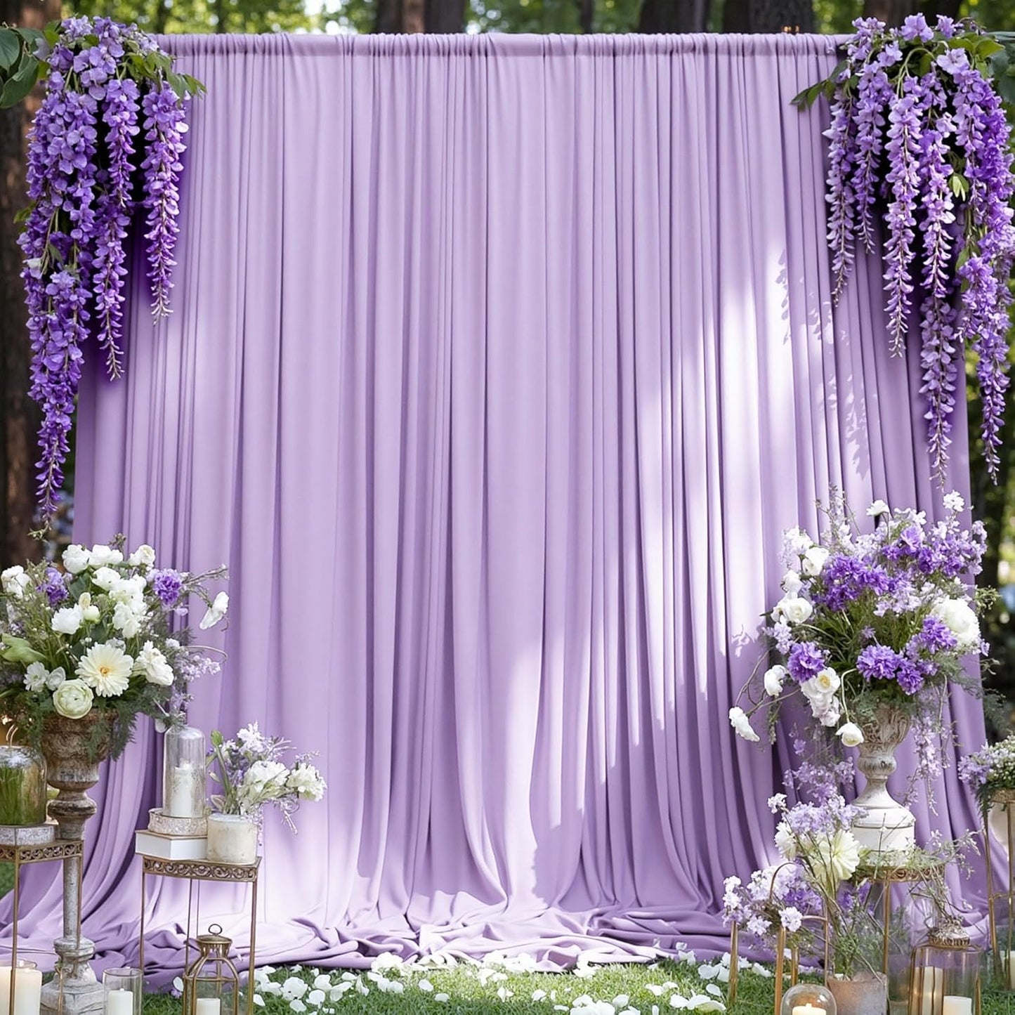 MEETSKY Black Backdrop Curtains for Parties - 10ft x 8ft Party Photo Background Curtain Rod Pocket Fabric Drapes Panels for Boys Birthday Holiday Home Halloween Decoration, 5ft x 8ft, 2 Panels