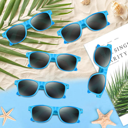 NEBURORA 6 Pack Black Sunglasses Bulk Retro Black Shades Party Sunglasses for Adult Men Women Summer Beach Party Accessories