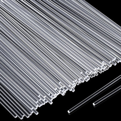Vicenpal 120 Pcs 12 Inch Clear Acrylic Rods 3mm Diameter Round Acrylic Dowel Rods for DIY Crafts Party Decorations Gardening