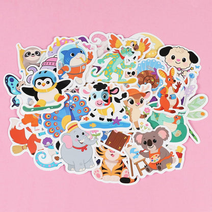 50PCS Smiling Stickers, Cute Water Bottle Stickers for Kids, for Teaching Rewards, Notebooks, Stationery, Luggage, Cartoon PVC Happy Stickers