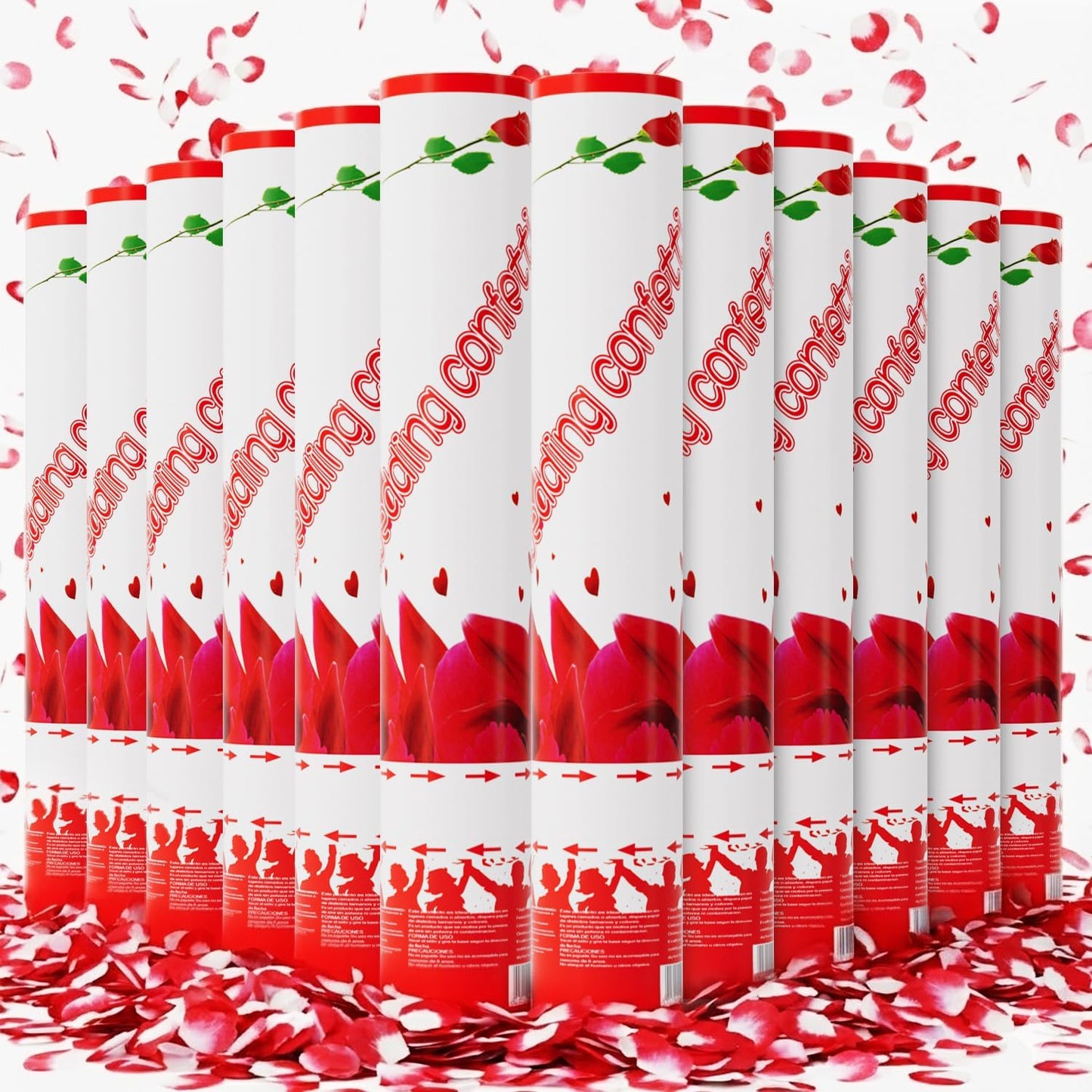 Biodegradable Confetti Cannons 12 Pack, 12" Multicolor Party Poppers for Birthday, Graduation, Wedding, Christmas, New Year & Celebration Events