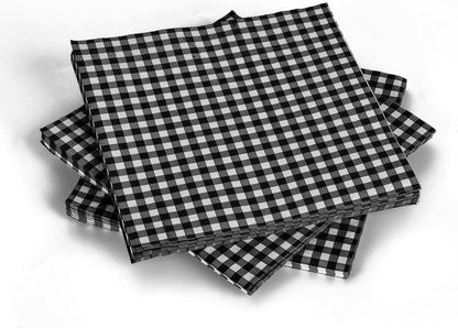 Gatherfun Disposable Red and White Gingham Paper Napkins (Pack of 50)