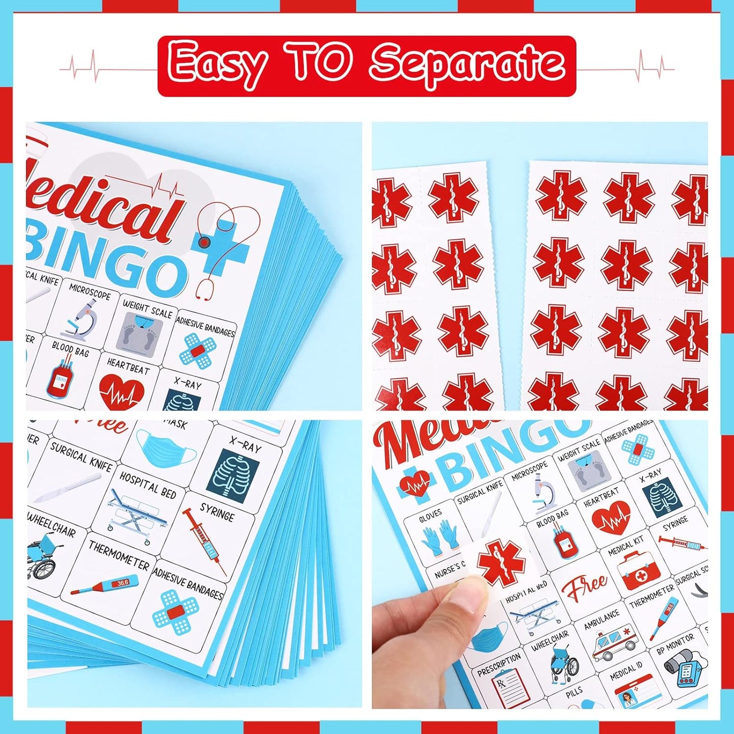 Cheereveal Nurse Graduation Party Games, Nurse Graduation Bingo Game with 12 Player Chips, 24 Medical Bingo Cards for Graduation Party Games 2026, Nursing Grad Party Activities Supplies