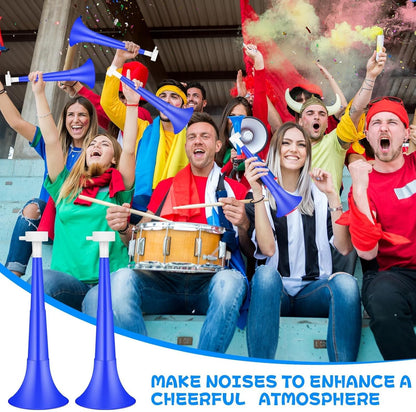 Denylo pro Collapsible Stadium Horn 24 Inch Vuvuzela Plastic Trumpet Horn Blue Blow Horn Loud Sound Soccer Horn Noisemakers for Sporting Events Graduation Party Supplies