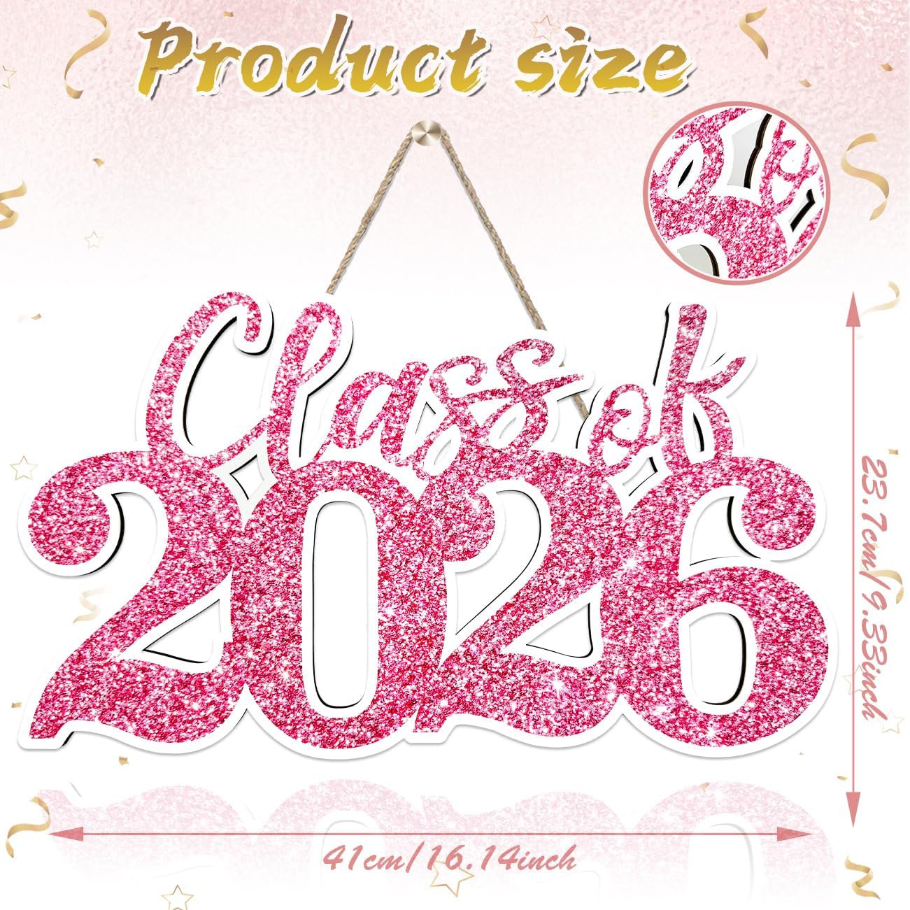 Class of 2026 Wooden Sign Graduation Party Decorations 2026 White Graduation Photo Booth Prop Senior2026 Sign for High School College Party