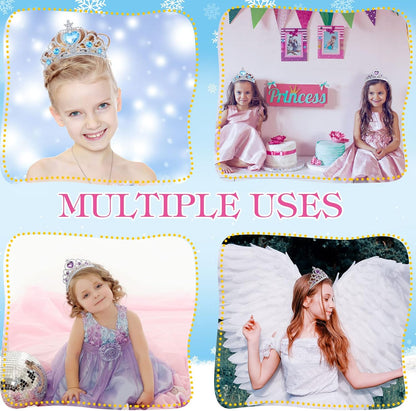 Zhanmai 24 Pcs Tiara Crown Set Princess Crown for Girls Plastic Tiaras Dress up Costume Party Favor Accessories Kid Birthday (Blue Purple Pink)