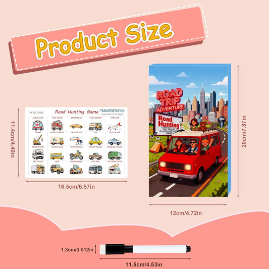 Road Trip Adventure Travel Scavenger Hunt Game, Road Hunting Card Game with Occupations, Drinks, Fruits Themes